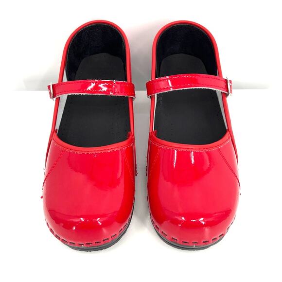 BJORK MARCELLA Mary Jane Red Patent Leather Clogs - Picture 2 of 6